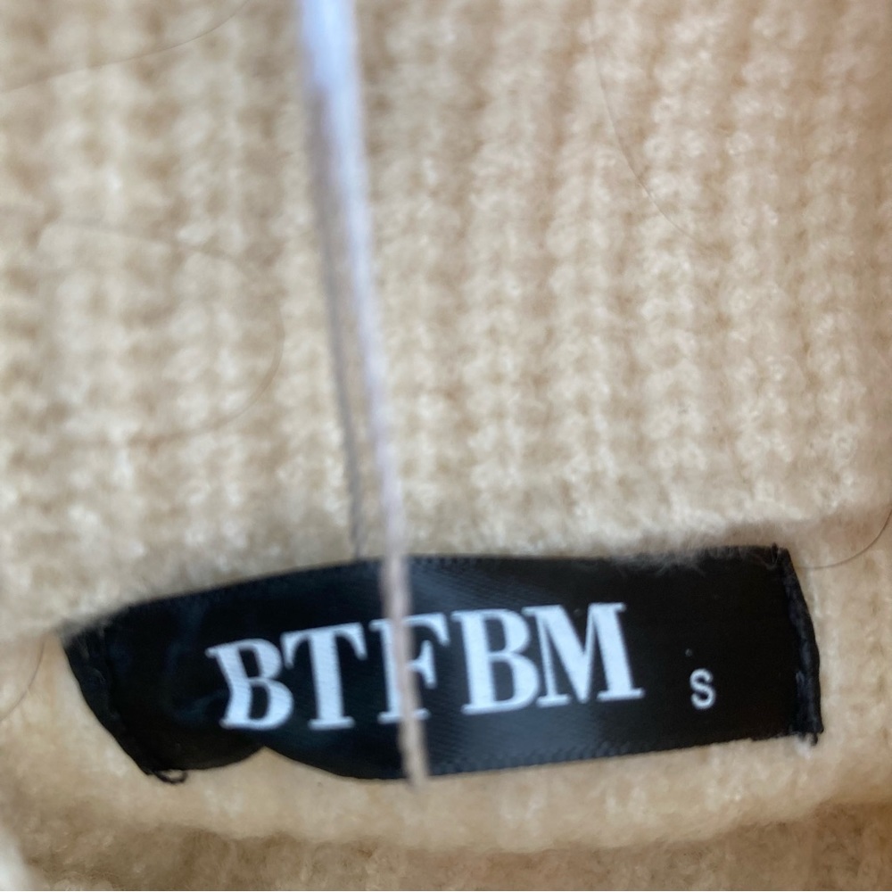 Btfbm women’s ribbed long sleeve turtleneck sweater dress Solid apricot … - Picture 6 of 8